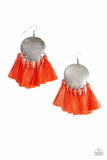 Tassel Tribute - Orange - Paparazzi Fringe Tassel Earrings