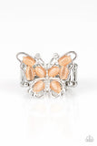 Flutter Flair - Orange - Paparazzi Moonstone Butterfly Ring