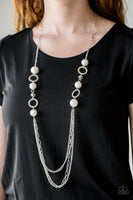 Its About Showtime - White - Paparazzi Necklace #2596