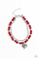 Rare Romance - Red - Paparazzi Heart Clasp Bracelet