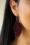 GRR-irl Power! - Red - Paparazzi Cheetah Earrings #3799 (D)