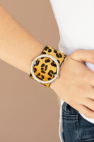 Asking FUR Trouble - Yellow - Paparazzi Snap Cheetah Bracelet