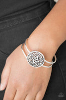 Mandala Majesty - Silver - Paparazzi Hinge Bracelet