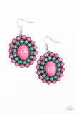 Paparazzi - Stone Solstice - Pink Earrings #4039 (D)