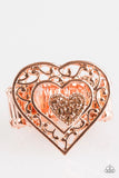 Find It In Your Heart - Copper - Paparazzi Heart Ring