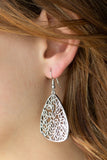 Time To LEAF - Silver - Paparazzi Earrings #1602