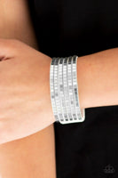 Disco Dazzle - White - Paparazzi Snap Bracelet