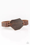 Paparazzi - Boot Camp - Brown Snap Leather Bracelet