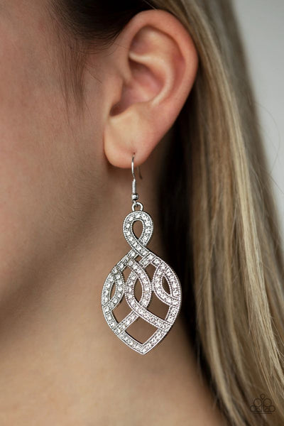 A Grand Statement - White - Paparazzi Earrings