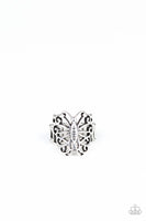 Wouldnt Hurt a BUTTERFLY - Silver - Paparazzi Butterfly Ring