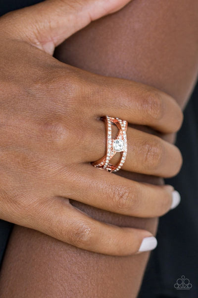 Prepare To Be Dazzled! - Copper - Paparazzi Ring