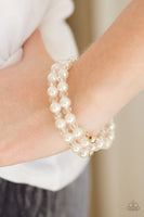 Modestly Modest - White - Paparazzi Coil Infinity Wrap Bracelet #1013