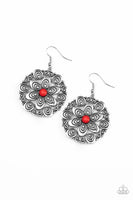 Paparazzi - Grove Groove - Red Earrings