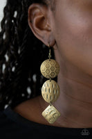 Mixed Movement - Brass - Paparazzi Earrings