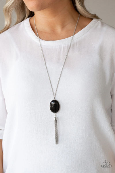 Tasseled Tranquility - Black - Paparazzi Necklace