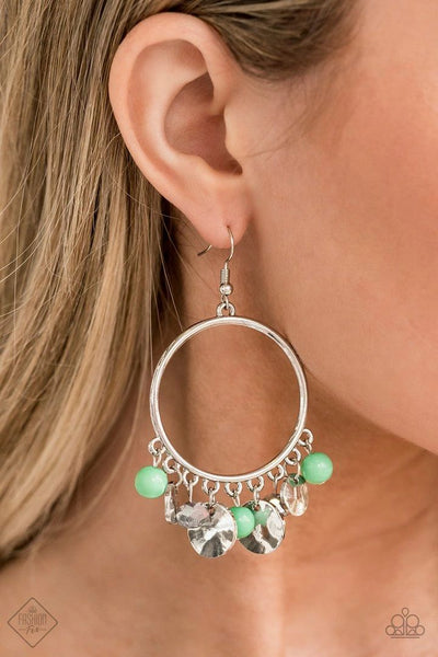 Chroma Chimes - Green - Paparazzi Earrings Fashion Fix
