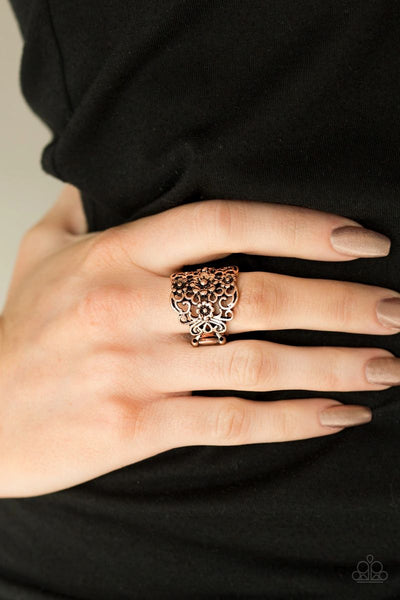 Divinely Daisy - Copper - Paparazzi Ring Flower #4908