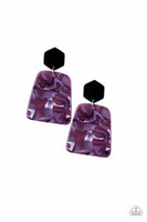 Majestic Mariner - Purple - Paparazzi Post Acrylic Earrings