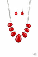 Drop Zone - Red - Paparazzi Necklace #3263 (D)