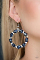 Ring Around The Rhinestones - Blue - Paparazzi Earrings #4050 (D)