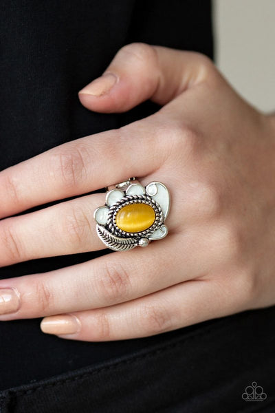 Fairytale Magic - Yellow - Paparazzi Cat's Eye Stone Ring