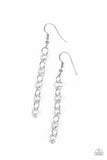 Trickle-Down Effect - White - Paparazzi Earrings 735 (D)