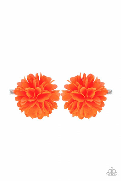 Neatly Neon - Orange - Paparazzi Hair Clip Hair Accessory
