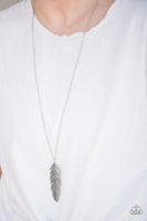 Sky Quest - Silver - Paparazzi Feather Necklace