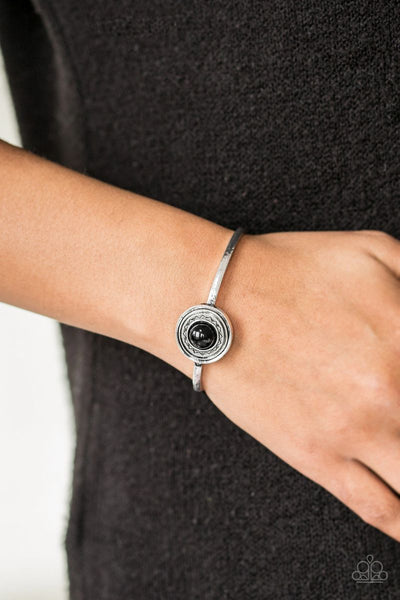 Paparazzi - Sahara Sunshine - Black Cuff Bracelet #3748(D)