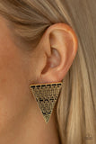 Paparazzi - Terra Tricolor - Brass Post Earrings