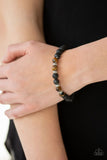 Paparazzi - Peace and Quiet - Black Lava Beads Stretchy Bracelet