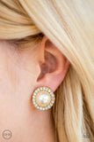 Dont Forget Your Glass Slipper! - Gold - Paparazzi Clip-On Earrings #2412 (D)