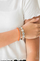 Paparazzi - Beyond The Basics - Orange Stretchy Bracelet #1564 (D)