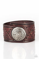 Badlands Bandit - Brown - Paparazzi Snap Leather Urban Bracelet #3016