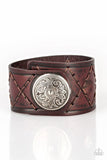 Badlands Bandit - Brown - Paparazzi Snap Leather Urban Bracelet #3016