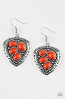 Wild Heart Wonder - Orange - Paparazzi Earrings #4854 (D)