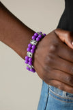 Daisy Debutante - Purple - Paparazzi Stretchy Bracelet