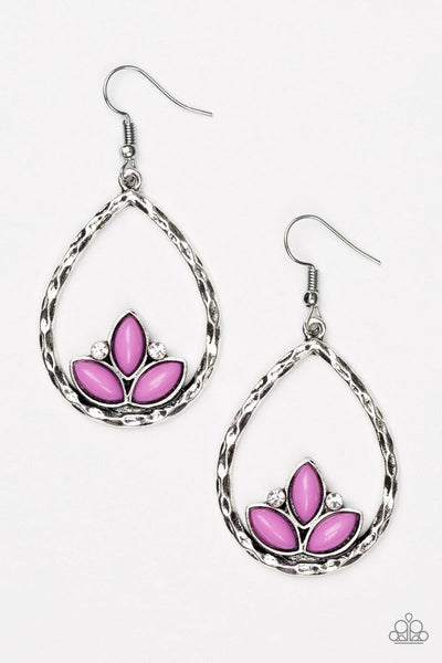 Paparazzi "Lotus Laguna" - Purple Earrings #1586 (D)
