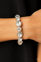 Still Glowing Strong - White - Paparazzi Stretchy Bracelet - Life of the Party