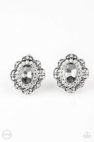 Dine and Dapper - Silver - Paparazzi Clip-On Earrings