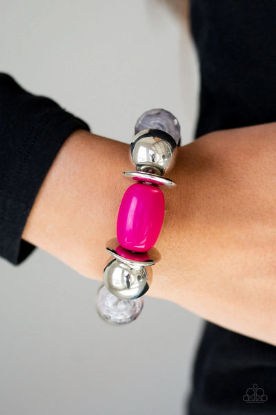 BAY After BAY - Pink - Paparazzi Stretchy Bracelet #2090 (D)