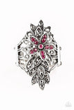 Paparazzi - Formal Floral - Pink Flower Paparazzi Ring