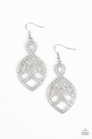 A Grand Statement - White - Paparazzi Earrings
