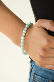 Paparazzi - Powder and Pearls - Blue Stretchy Bracelet #4029