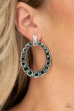 All For GLOW - Green - Paparazzi Post Earrings