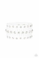 Now Taking The Stage - White - Paparazzi Snap Bracelet