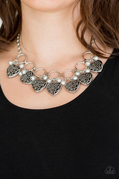 Paparazzi - Very Valentine - Silver Heart Necklace #4268 (D)