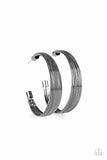 Live Wire - Gunmetal Black - Paparazzi Hoop Earrings 107(D)