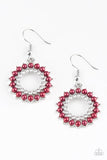 Paparazzi "Wreathed in Radiance" - Red Earrings #1614 (D)