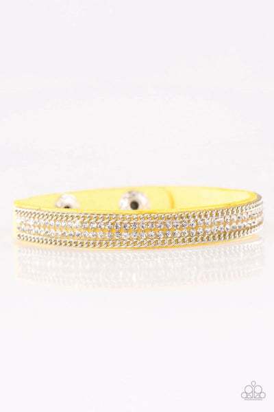 Paparazzi - Babe Bling - Yellow Snap Bracelet